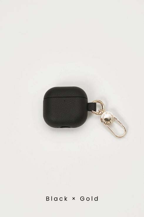国産アップルレザー製AirPods 4 ケース | ブラック | 名入れ・刻印対応