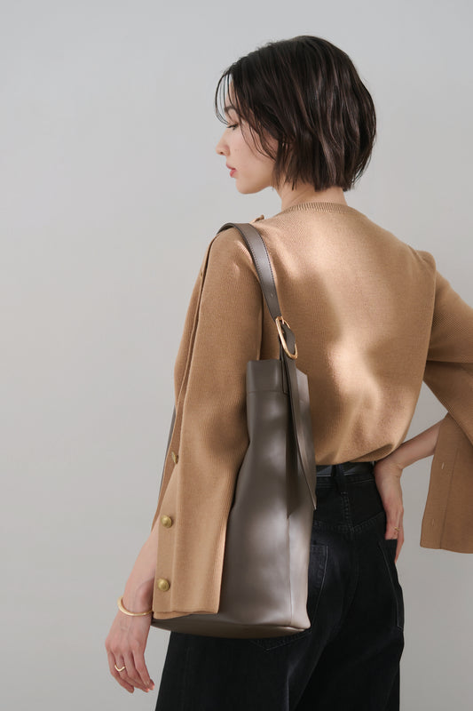 国産アップルレザー製トートバッグ「Apple 2Way Tote Bag」 | カーキブラウン | 通勤・軽量レディースバッグ