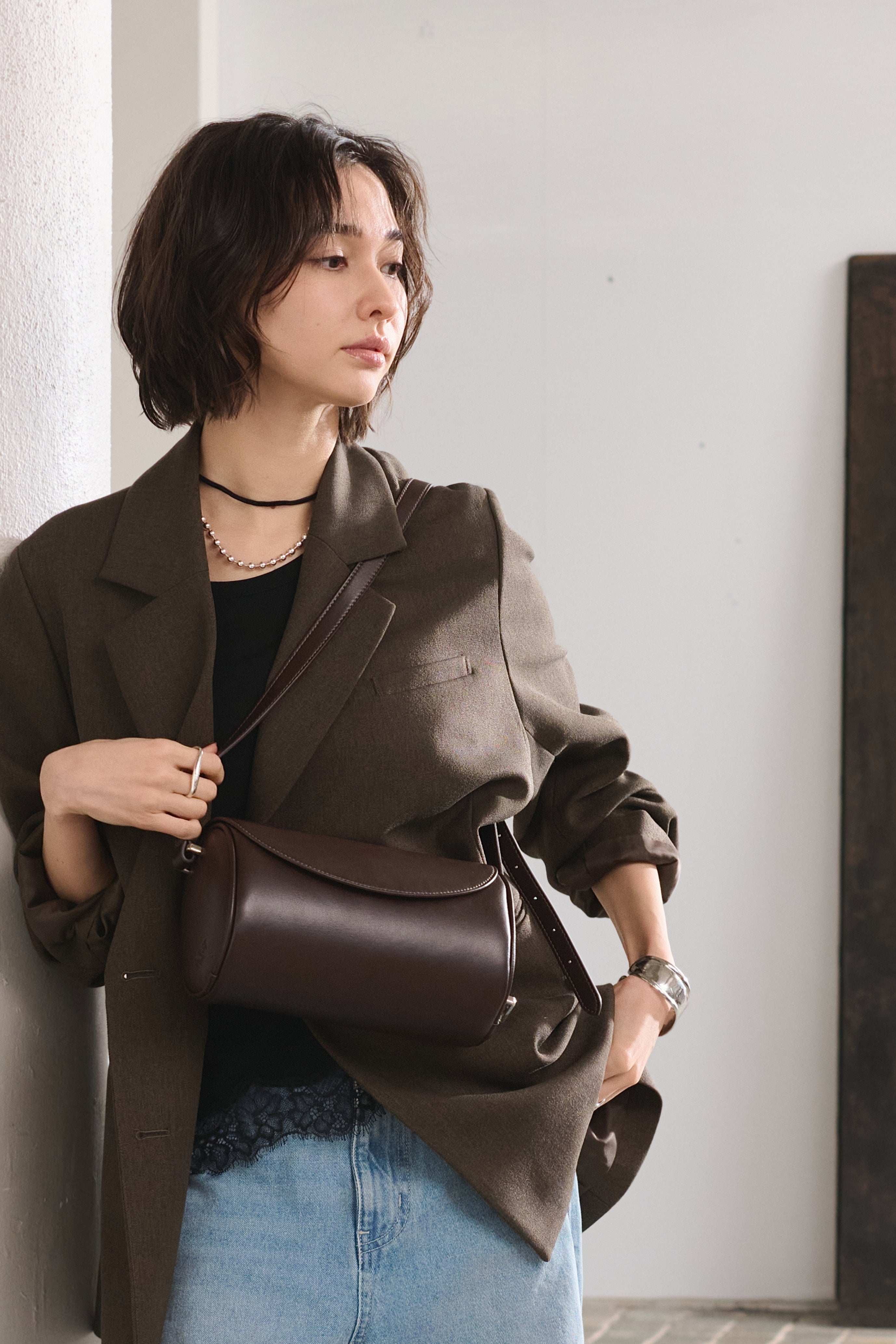 国産アップルレザー製「Apple 2Way Half-moon Bag」| LOVST TOKYO