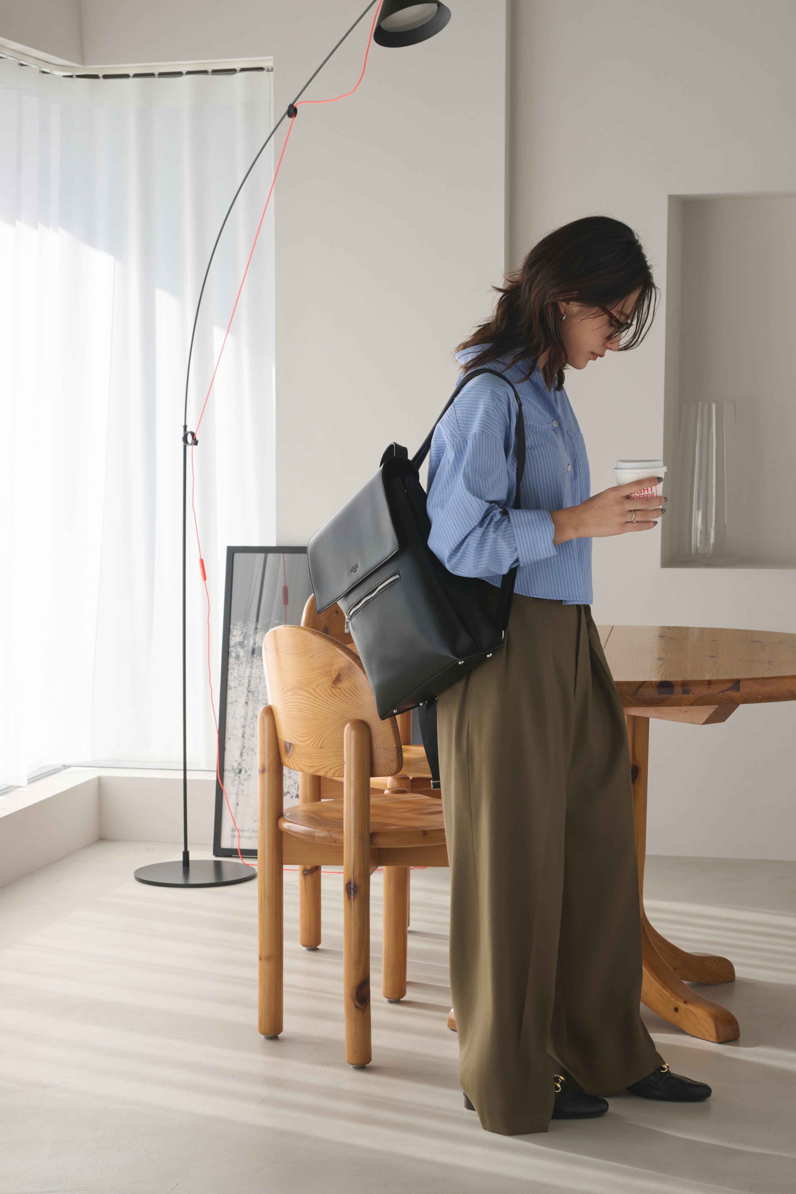 国産アップルレザー製リュックサック「Apple Square Rucksack