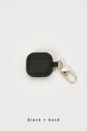 国産アップルレザー製AirPods 4 ケース | ブラック | 名入れ・刻印対応