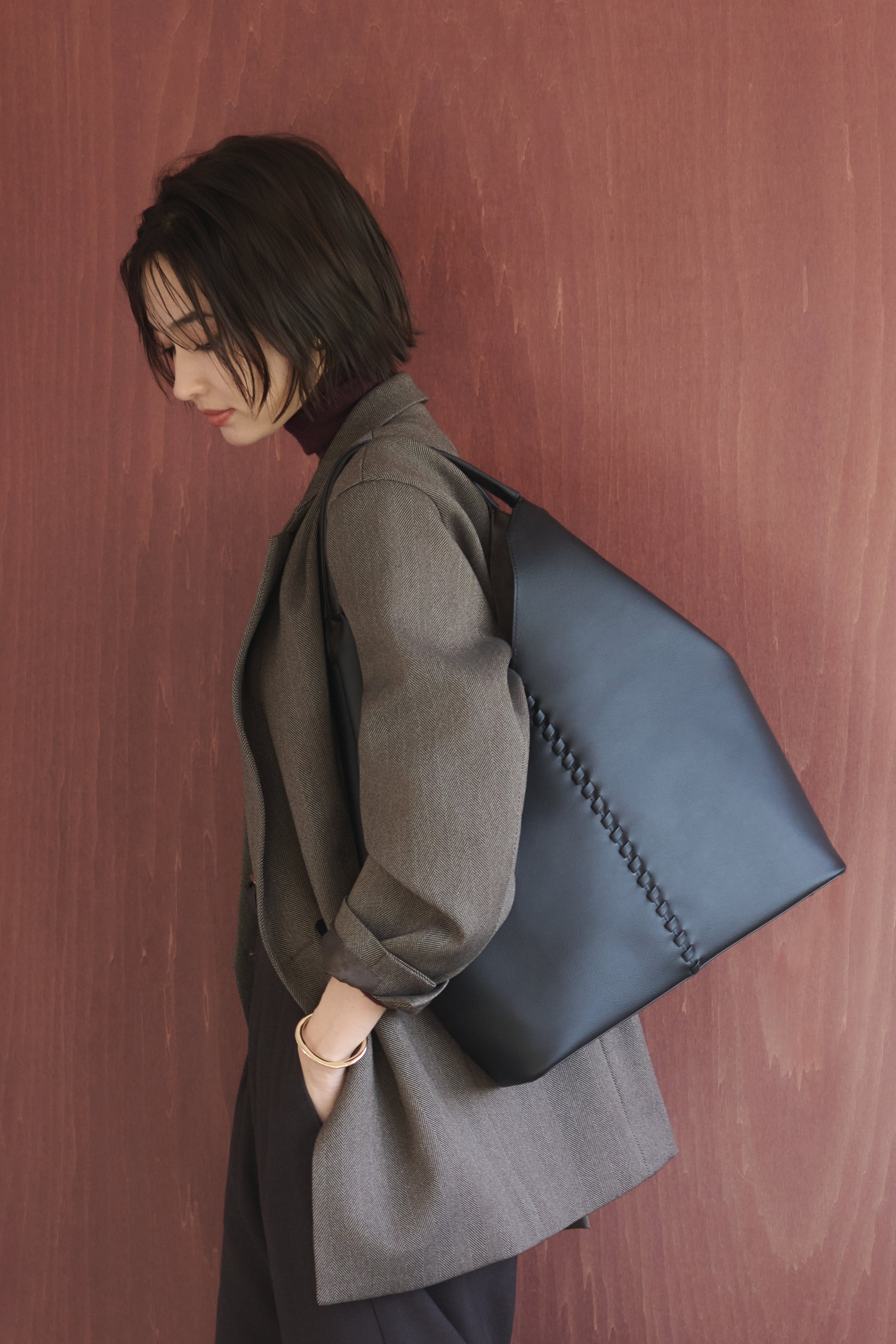 新品未使用タグ付き/LOVST TOKYOグレープレザートートバッグ Grape Vine Tote Bag | LOVST TOKYO, グレープレザー