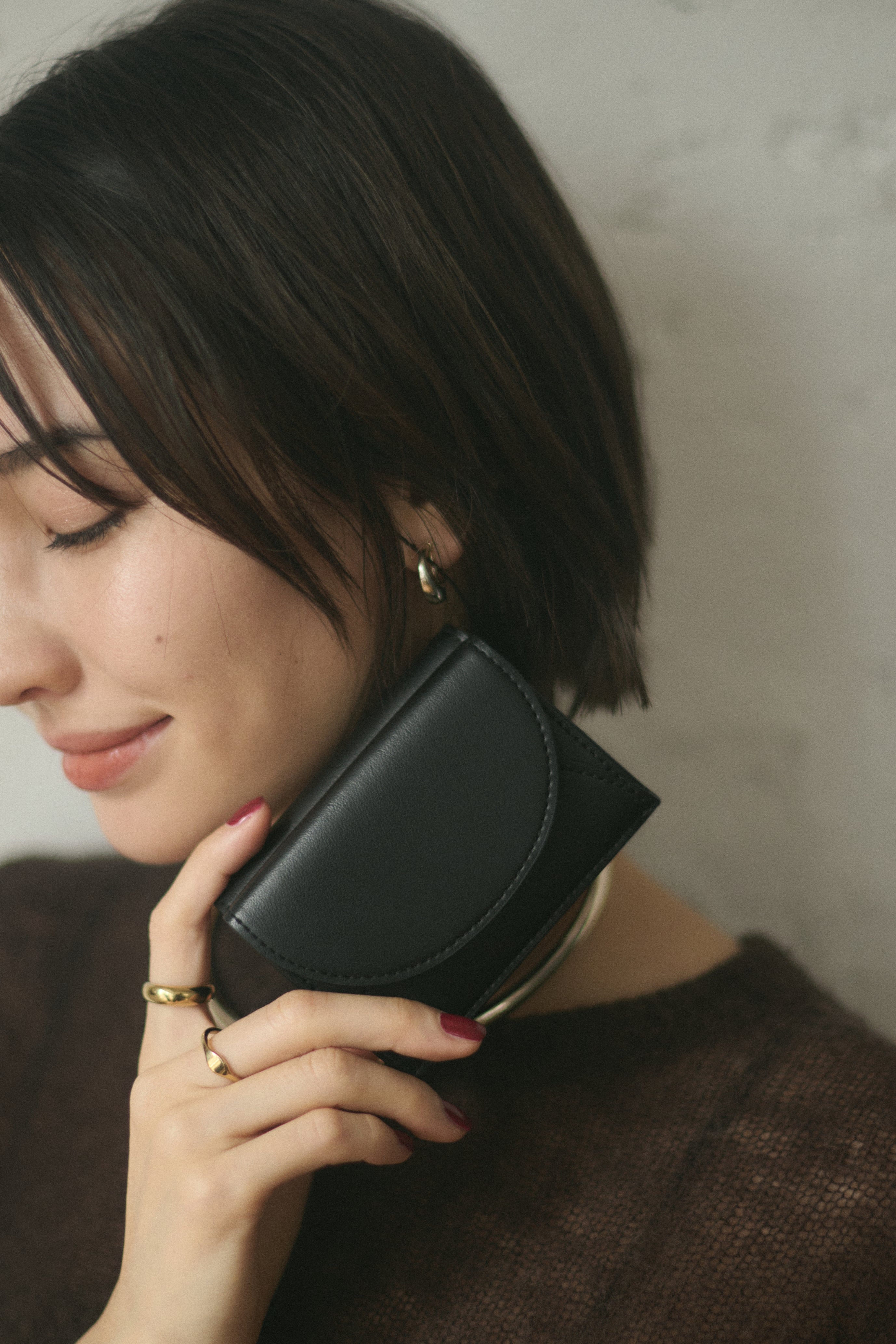 美品 LOVST TOKYO Apple Half-moon Wallet アップルレザー製コンパクトウォレット財布 「Apple Half-moon Wallet